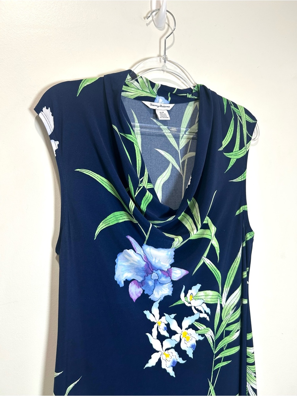 Tommy Bahama Dress Floral Acqua Dei Fiore Women Sz S Tropical Botanical Stretch - Picture 5 of 12